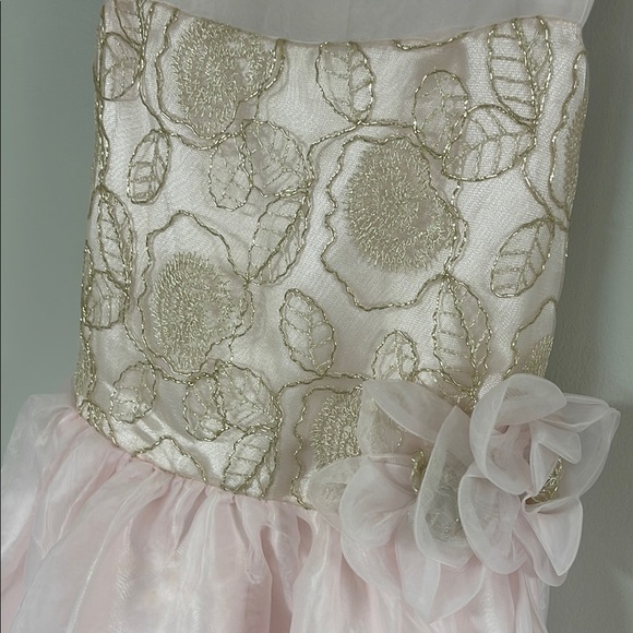 Elegant Pink and Gold Dress - Picture 2 of 9